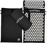 GHF Body Pain Relieve Stress Tension Acupuncture Cushion Mat Yoga Lotus Spike Acupressure Mat Pillow Set W/Carry Bag,Black