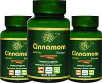 Herbo Natural Ayurvedic Cinnamon (Daalchini) Extract 500 Mg 60 Veg Capsules,0 Capsules, GMP Certified (Pack of 3)