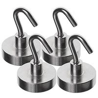 Strong 40LB Magnetic Hooks - Powerful Heavy Duty Neodymium Magnet - 4 Hook Set - Great For Your Refrigerator And Other Magnetic Surfaces - Super Strong And Will Not Scratch by Simply Hooked