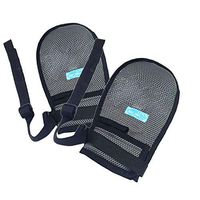 XIHAA Finger Control Mitts, Hand Infection Protectors Padded Mitts,Prevent Finger Harm Fixed Gloves for Medical Restraints Patient(1 Pair),Gray,M