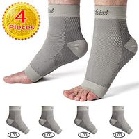 Plantar Fasciitis Socks with Arch Support-Rendvieet 2 Pair Compression Foot Sleeves for Men & Women Ankle Brace Compression Sleeve Foot Care Compression Sleeve Socks (2Grey, L/XL)