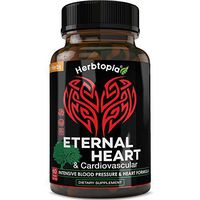 Eternal Heart High Blood Pressure Support Supplement for Heart Health - Lower BP Naturally, Boost Blood Flow, Cholesterol Lowering w/Dan-Shen Extract, CoQ10, Vitamin K2 Mk7, Hawthorn, Olive Leaf
