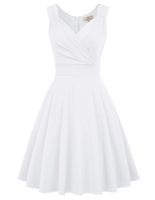 GRACE KARIN 1950s Style Flared Bridesmaids Wedding Dress Size XL White CL698-7