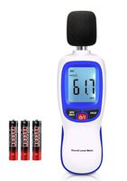 Noise Sound Meter Tester Device Digital Decibel Meter Reader with Backlight LCD Display, Sound Level Meter Measurement Instrument Audio Measuring 30 to 130 dBA Accuracy Within 1.5dBA (White)