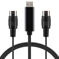 USB MIDI Interface Cable - MIDI to USB 1 in 1 Out Cable Converter - for Music MIDI Keyboards Synthesizer Drum Home Music Studio(6.5 Ft /2M)
