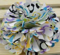 6pc Satin Dot Radish Cabbage Flowers Wedding Appliques DIY-(Pick Color) (White)