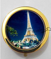 BlackKey Eiffel Tower Paris France Landscape Scenic Spot 3-Compartment Decorative Pocket Gift Box Case Organizer for Pill, Color 2 -227