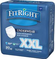 FitRight Adult Incontinence Underwear, Heavy Absorbency, XX-Large, 68"-80" (20 Count)