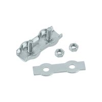 Galvanized Steel Duplex 2-Post-Style Wire Rope Clip for Rigging Cables - 1/8-inch