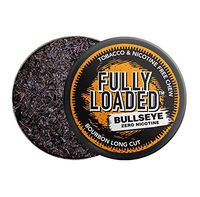 Fully Loaded Chew Tobacco and Nicotine Free Bourbon Bullseye Long Cut Unique Flavor, Chewing Alternative