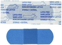 American White Cross Blue Metal Detectable Adhesive Strips, Sterile, Lightweight 1" x 3" Bulk, 130 per Case, 10 Tray per Case (Pack of 1300)
