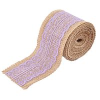 uxcell Lace Edge Wedding Ornament Craft Burlap Ribbon Strap Roll 3.3 Yards Light Purple