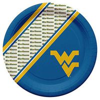 NCAA West Virginia Mountaineers Disposable Paper Plates, Pack of 20