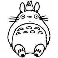 SoCool - Totoro and Friend - Vinyl 6" tall (Color: BLACK) decal laptop tablet skateboard car windows stickers