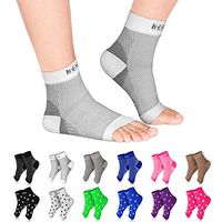 NEWZILL Plantar Fasciitis Socks with Arch Support, Best 24/7 Foot Care Compression Sleeve, Eases Swelling & Heel Spurs, Ankle Brace Support, Increases Circulation (S/M, White)