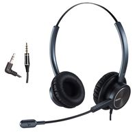 Telephone Headset with 2.5mm Jack and Noise Cancelling Microphone for AT&T Panasonic Vtech Uniden Cisco Grandstream Polycom and Cordless Dect Phones