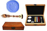 MNYR Vintage Strawberry Fruit Nature Decorative Luxury Wood Box Rose Gold Metal Peacock Wedding Invitations Gift Card Stationary Envelope Custom Wax Seal Sealing Stamp Stick Melting Spoon Gift Box Set