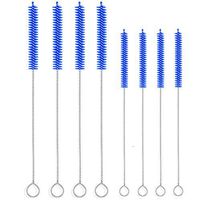 ALINK 8-Pack Extra Wide Straw Cleaning Brush Kit, 4-pcs 9" x 12 mm Cleaner for Boba Smoothie Straws, 4-pcs 7.5" x 7 mm Cleaner for Stainless Steel Tumbler Straws - Royal Blue