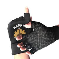 Men Women Turkey Funny Thanksgiving Day Fingerless Gloves for Arthritis & Carpal Tunnel Pain Relief