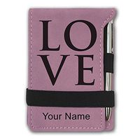 Mini Notepad, Love, Personalized Engraving Included (Pink)