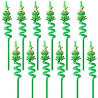 Passover Frog Straws for Kids. 12 Straws to Decorate the Pesach Seder Table with Plague Theme