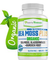 Organic Sea Moss Plus - Wildcrafted Irish Sea Moss and Bladderwrack Burdock Root Capsules - China Free, No Fillers - 60 Irish Moss Powder Pills - Vegan and Pure Seamoss Supplements