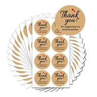 Kraft Thank You Stickers-Thank You for Supporting My Small Business 1.5" Round Labels for Bags, Boxes Envelope 504 pcs