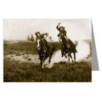 Twelve Vintage Cowboy Art Notecards of R.Lorenz 1898"A Critical Moment"