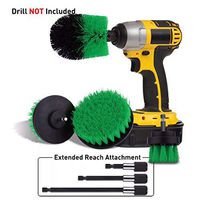 Car Power Scrubber Drill Brush Attachments Set Detailing Power Drill Brush Kit for Bathroom, Bathtub, Shower Tile, Floor, Kitchen Surface (Green)