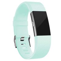 iGK Replacement Bands Compatible for Fitbit Charge 2, Adjustable Replacement Bands with Metal Clasp Classic Edition Teal Small