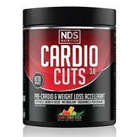 NDS Nutrition Cardio Cuts 3.0 Pre Workout Supplement - Advanced Weight Loss and Pre Cardio Formula with L-Carnitine, CLA, MCTs, L-Glutamine, and Safflower Oil - Gummy Rush (40 Servings)