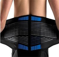 Neoprene Double Pull Posture Support Brace Lumbar Lower Back Support Brace Exercise Belt By Aofit (XXL(40-52 inches) or (102-117 cm), Black&Blue)