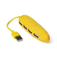 Sudroid High Speed USB 2.0 Hub 4 Port Portable Splitter Cable Adapter Creative Extender Adorable Fruit Vegetable Shape Design for PC Mac Laptop Notebook (Corn)