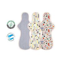 (Size Ultra L) Reusable Sanitary Pads Sanitary Napkins Organic Cotton Menstrual Pads Hygienic Band (Lot of 3)