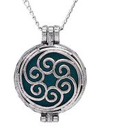 TOPUNDER Vintage Locket Essential Oil Diffuser Necklace and Pad Fragrance