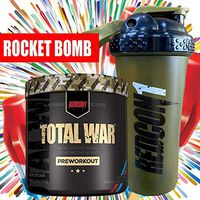 Redcon1 Total War Pre Workout Rocket Bomb Flavor 30 Servs + Shaker