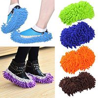 Huayuho 1 Pair Home Mop Sweep Floor Cleaning Duster Cloth Housework Soft Slipper