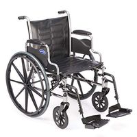 Invacare Tracer EX2 Wheelchair, with Desk Length Arms and T93HCP Hemi Footrests with Heel Loops, 20" Seat Width