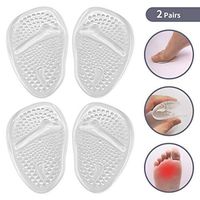 Metatarsal Pads | Ball of Foot Cushions for High-Heeled Shoes | Silicone Forefoot Pad (2 Pairs) All Day Pain Relief and Comfort Shoe Inserts for Women Clear