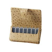 HealthSmart Fashion Travel Pill Case 7 Day Pill Reminder Organizer Box, Brown Ostrich