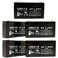 5 Pack Replacement for EAGLE PICHER BATTERIES CF6V13 Battery - Replacement UB613 Universal Sealed Lead Acid Battery (6V, 1.3Ah, 1300mAh, F1 Terminal, AGM, SLA) - Includes 10 F1 to F2 Terminal Adapters