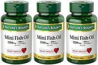 Fish Oil 1290 mg, Mini Odorless Softgels, 3 Bottles (90 Count)