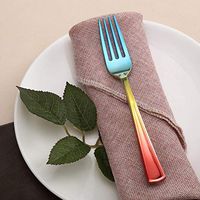 Efavormart 24 Pack Disposable Plastic Forks | 7"| Rainbow | BPA Free | Ombre Design Party Disposable Tableware