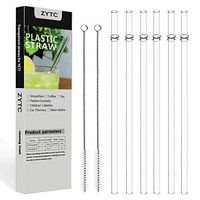 Reusable Plastic Straws,Clear Replacement Drinking Straws for Kid & Children Mason Jar,20OZ & 30OZ Tumblers, Set of 8 Straws with Cleaning Brush(plastic drinking straws-6pcss+2)