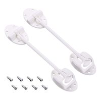 Miady T-Style 6" Door Latch,Holder,and Catch with Hardware for RV, Trailer, Camper, Motor Home, Cargo Trailer - OEM Replacement (White 2-Pack)