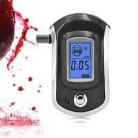 Alcohol Tester, Mouthpieces Personal Breathalyzer Digital Breath Analyzer with Semi-Conductor Sensor, Large Digital LCD Display, Blue Background Light + 5 Pcs Mouthpieces Included