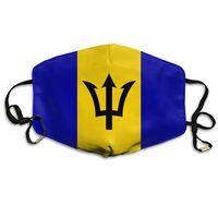 YUIOP Barbados Flag Printed Mask Neutral Mask Men Women Polyester Dust-Proof Breathable Mask