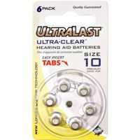 ULTRALAST 10 Zinc Air-Activated Hearing Aid Battery 6-Pack