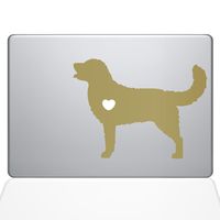 The Decal Guru I Love My Golden Retriever Decal Vinyl Sticker, 12" MacBook, Gold (1483-MAC-12M-G)