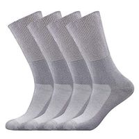 Busy Socks Mens Circulation Socks for Diabetes, Big and Tall Comfortable Toe Cushioned Socks 4 Pairs Grey XL